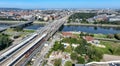 Triple railway bridge over Vistula in Krakow, Poland Royalty Free Stock Photo