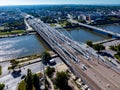 Triple railway bridge over Vistula in Krakow, Poland Royalty Free Stock Photo