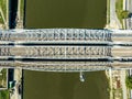 Triple railway bridge over Vistula in Krakow, Poland Royalty Free Stock Photo