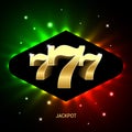 Triple sevens casino jackpot banner Royalty Free Stock Photo