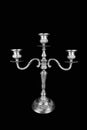 Triple silver vintage candelabrum with three candlesticks