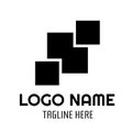 triple three square box Icon Abstract Monogram logo concept design