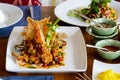 triple taste of deep fried shimp - Thai halal food