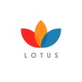 triple transparent color for lotus icon logo design template Royalty Free Stock Photo