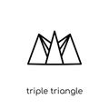 Triple triangle icon from Geometry collection.