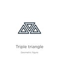 Triple triangle icon vector. Trendy flat triple triangle icon from geometry collection isolated on white background. Vector