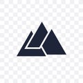 Triple triangle transparent icon. Triple triangle symbol design