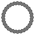 Three bold wavy lines forming a black circle frame