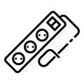 Tripled wire socket icon, outline style