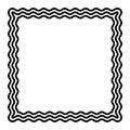 Three bold wavy lines forming a black square shaped frame