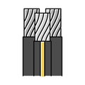 triplex wire cable color icon vector illustration Royalty Free Stock Photo