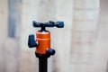 Tripod ball head close-up accessories on blurry background. camera accessories Royalty Free Stock Photo