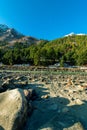 Tripod at Baspa River in Chitkul Kinnaur Valley, Himachal Pradesh Royalty Free Stock Photo