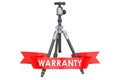 Tripod for camera or camcorder warranty concept. 3D rendering Royalty Free Stock Photo