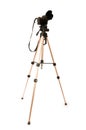 Tripod and camera isolated Royalty Free Stock Photo