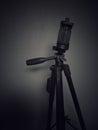 Tripod in a dark room