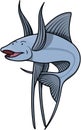 Tripod Fish Cartoon Color Illustration
