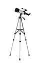 Tripod with modern telescope isolated on white Royalty Free Stock Photo