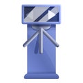 Tripod turnstile icon, cartoon style