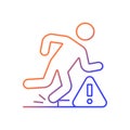 Tripping hazards gradient linear vector manual label icon