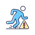Tripping hazards RGB color manual label icon