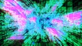 Trippy Abstract Pixelated Cubes in Endless 3D space Digital Glitch Art VJ Loop