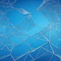 Trippy Abstract Plexus Polygon wireframe Shapes on Blue Gradient Background