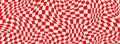 Trippy checkerboard background. Retro psychedelic checkered wallpaper. Wavy groovy chessboard surface. Distorted Royalty Free Stock Photo