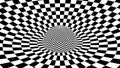 Trippy Checkerboard Black And White Tiles Spherical Optical Illusion - Abstract Background Texture