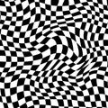 Trippy checkerboard, wavy optical illusion checker