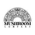 Trippy magic mushroom intricate mandala geometry silhouette Royalty Free Stock Photo