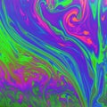 Trippy multicolored psychedelic abstract in green, pink, purple and blue Royalty Free Stock Photo