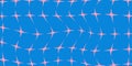 Trippy psychedelic pattern of pink stars on blue background. Retro abstract design in y2k style. Royalty Free Stock Photo