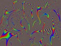 Trippy Psychedelic Rainbow Background Glitch LSD Colorful Wallpaper. 60s Abstract Hypnotic Illusion. Hippie Retro