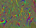 Trippy Psychedelic Rainbow Background Glitch LSD Colorful Wallpaper. 60s Abstract Hypnotic Illusion. Hippie Retro