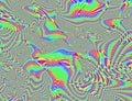 Trippy Psychedelic Rainbow Background Glitch LSD Colorful Wallpaper. 60s Abstract Hypnotic Illusion. Hippie Retro