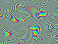 Trippy Psychedelic Rainbow Background Glitch LSD Colorful Wallpaper. 60s Abstract Hypnotic Illusion. Hippie Retro