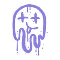 Trippy psychedelic smiling emoji in 90s urban graffiti style. Melting smiling face with tongue. Psychedelic surreal