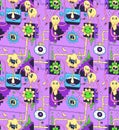 Trippy smiley pattern. Psychedelic seamless wallpaper, dope trip crazy smileys acid concept art background, smile