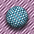 Trippy sphere on surface of polka dot pattern. Vector dizzy moving optical illusion