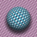 Trippy sphere on surface of polka dot pattern. Vector dizzy moving optical illusion