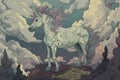 trippy unicorn, with its head in the clouds and hoofs on the ground