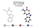 Triptophan amino acid representation.