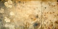 A triptych of abstract autumn background in vintage style. Chemigram and photogram image