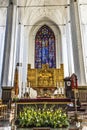 Triptych Stained Glass Altar St Mary's Church Gdansk Poland Royalty Free Stock Photo