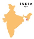 Tripura in India map vector illustration