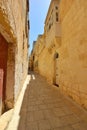 Triq Inguanez (Inguanez Street) in Mdina, Malta Royalty Free Stock Photo