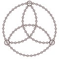 Triqueta symbol formed with chains