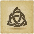 Triquetra in circle old background