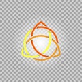 Triquetra in circle, trefoil sacral vector symbol